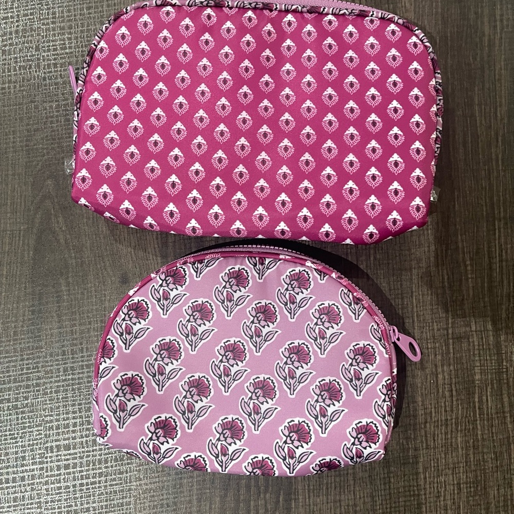 Pink and Purple Floral Cosmetic Bags